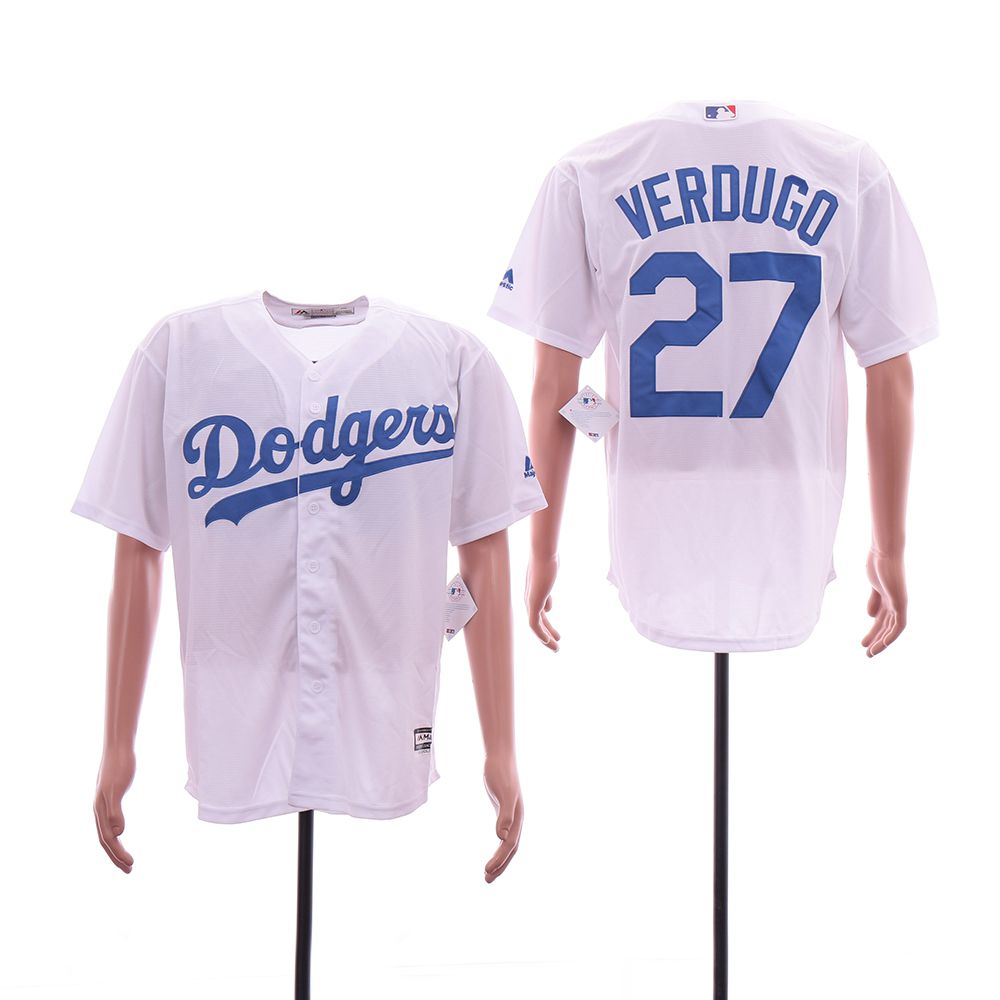 Men Los Angeles Dodgers 27 Verdugo White Game MLB Jersey